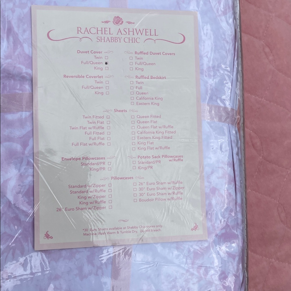 BRAND NEW IN PACKAGE, RACHEL ASHWELL, SHABBY, CHIC FULL QUEEN DUVET - Picture 5 of 5